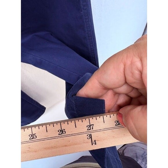 Land's End Navy Blue Chino Pants Women's Size 16 Flat Front - Picture 5 of 6